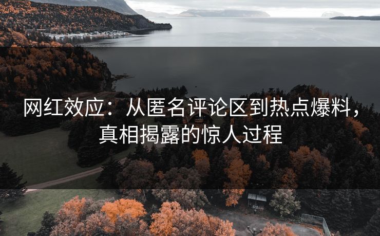 网红效应：从匿名评论区到热点爆料，真相揭露的惊人过程